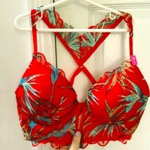 PINK Victoria Secret Red Floral Brallette